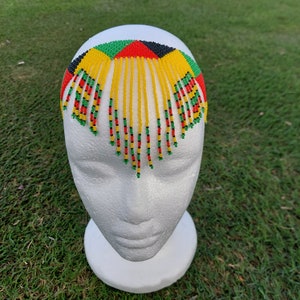 Beaded Zulu tassel necklace/headband. Tribal Zulu women Jewelry.