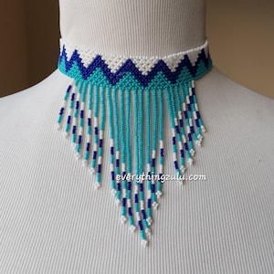 Beaded Zulu tassel necklace/headband. Tribal Zulu women Jewelry.