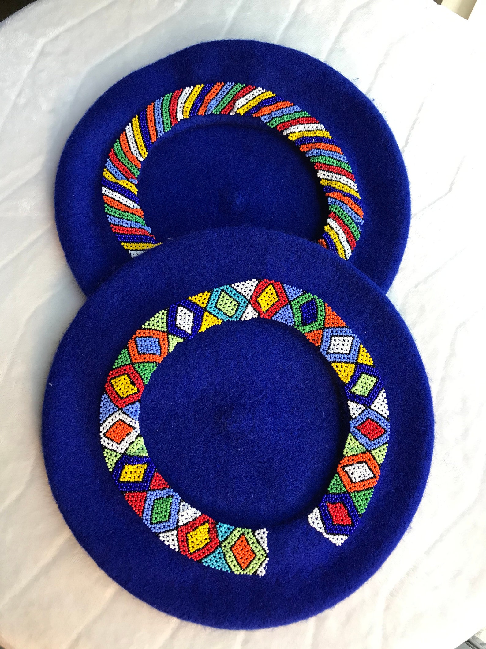 South African Zulu Beaded Beret. Beaded beret. Beaded hat. Etsy