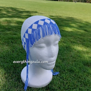 Beaded fringe head band. Tribal Zulu women Jewelry.
