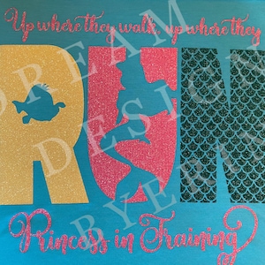 Disney Runner / Princesses Run Series Tank / Princess in Training / Aqua Fish version