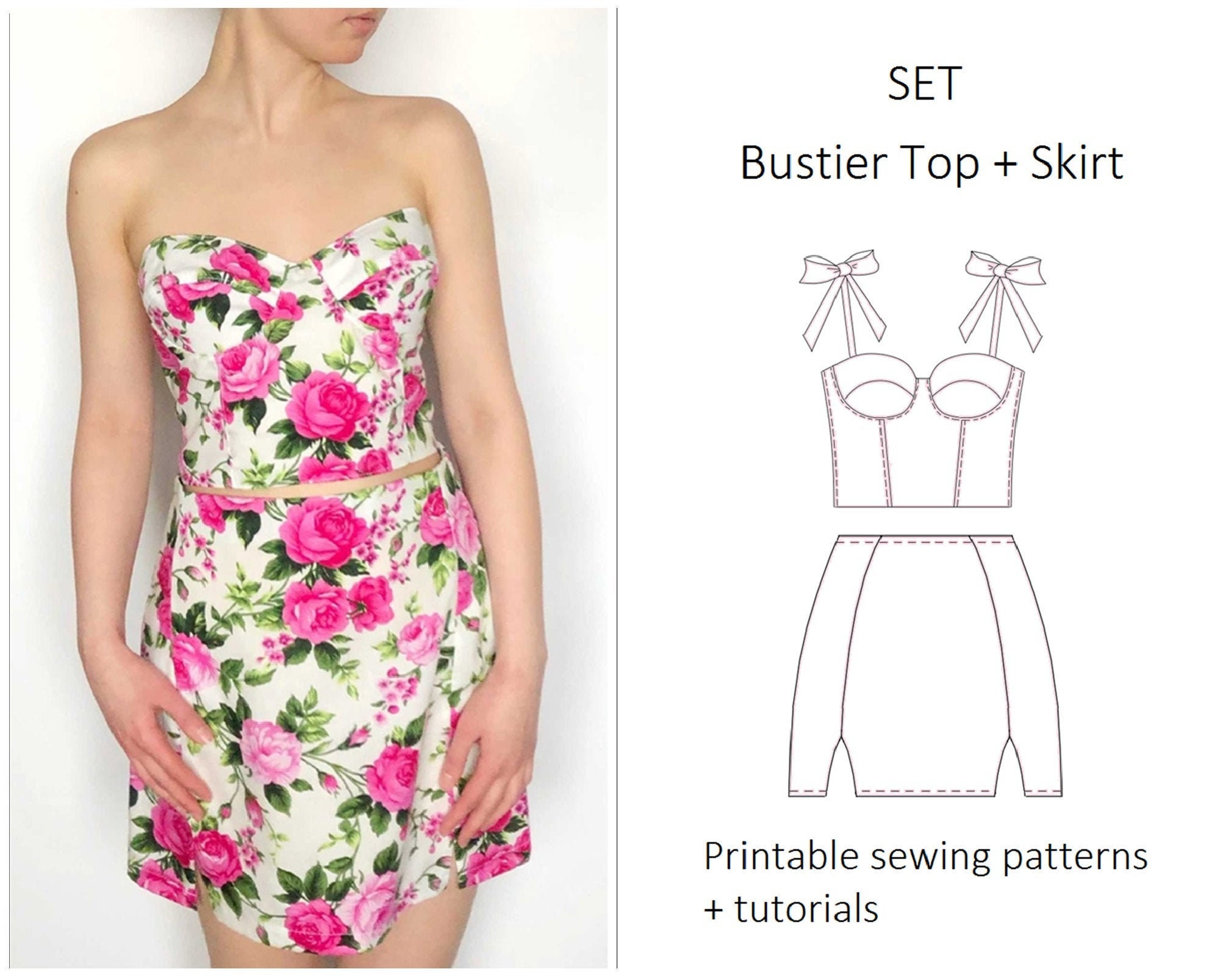 Corset pattern crop top pattern bustier top sewing pattern Etsy