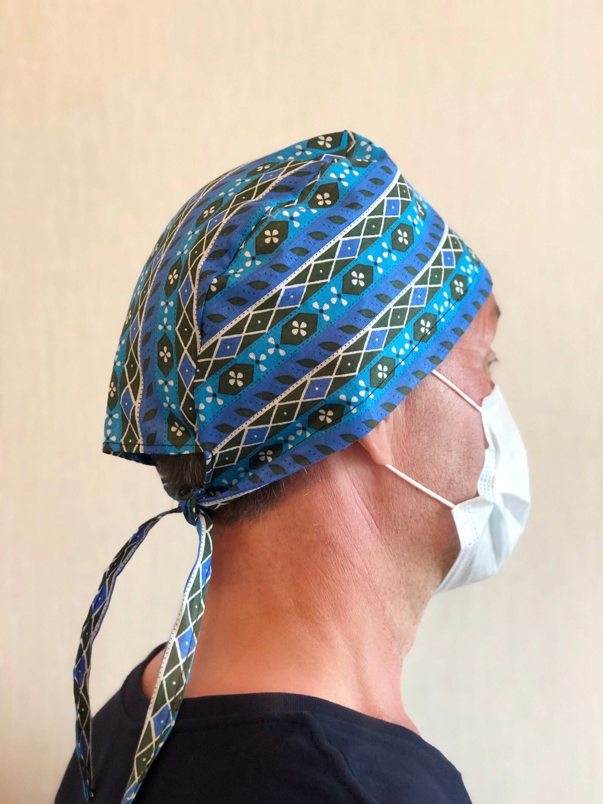 Sewing pattern scrub cap mens unisex surgical caps pattern | Etsy