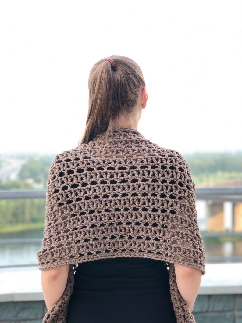 Pocket shawl crochet pattern Boho wrap with pockets Easy Etsy