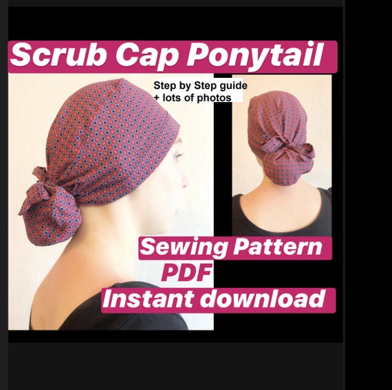 Sewing patterns for women ponytail scrub cap pattern | Etsy