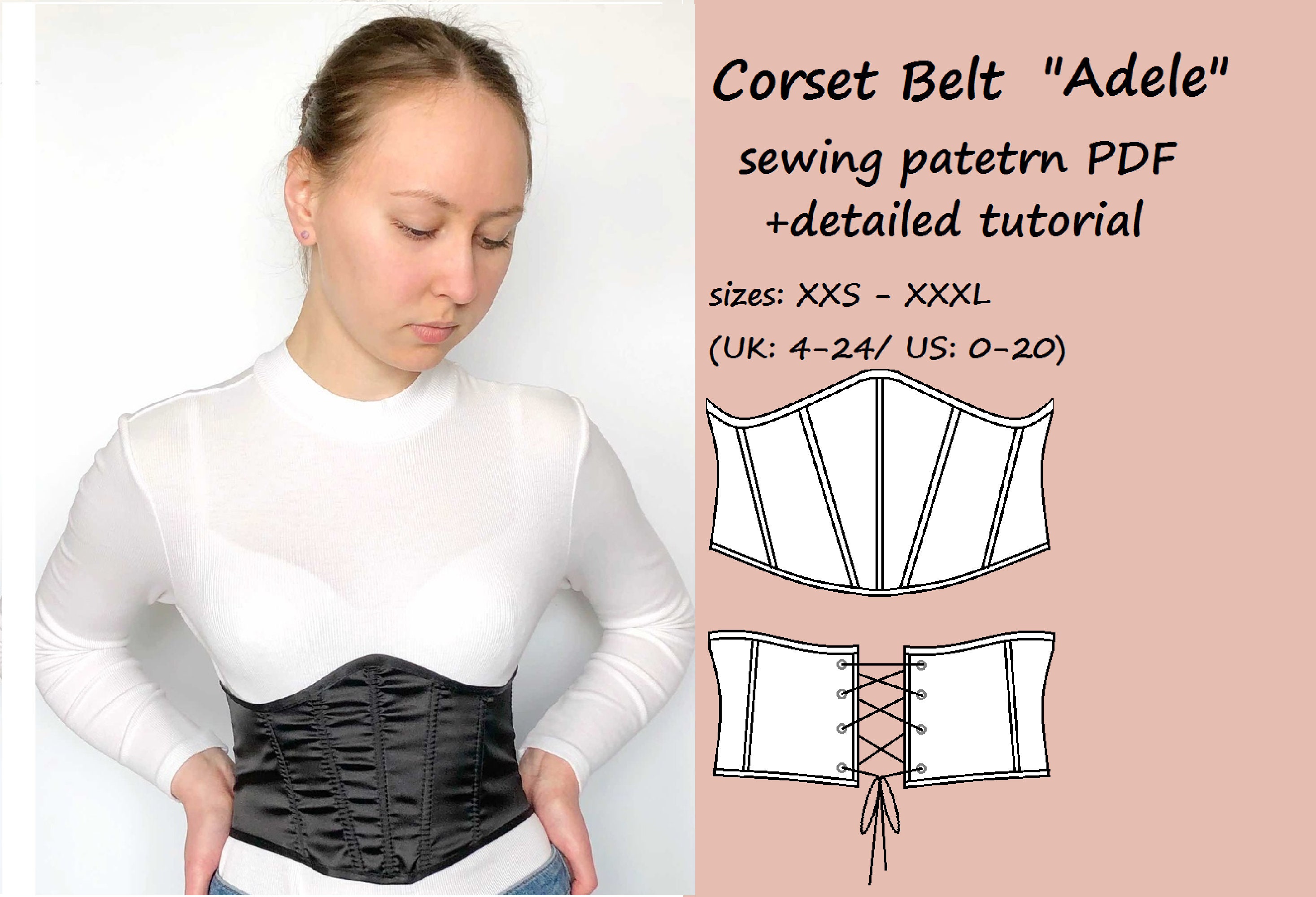 Corset pattern crop top pattern bustier top sewing pattern Etsy