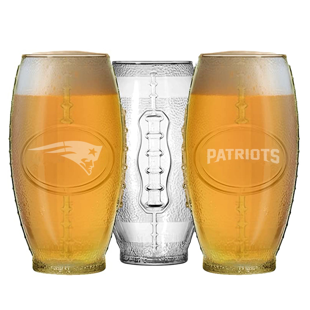 New England Patriots Football Glassnfl Beer Glasspatriots Pint Glass