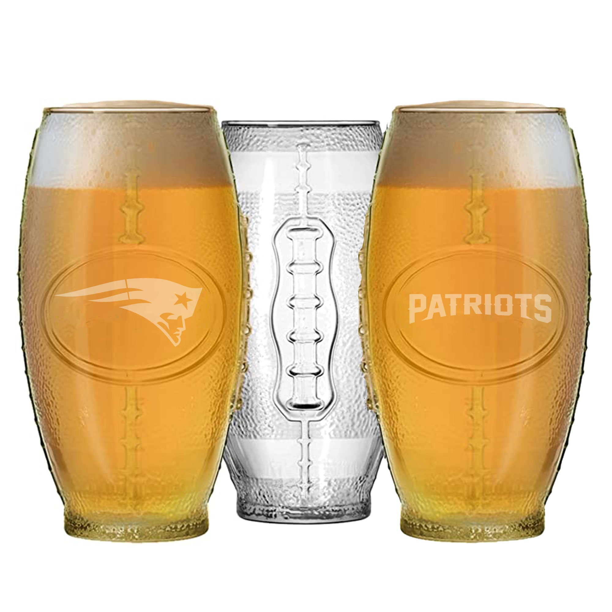 New England Patriots Football GlassNFL Beer GlassPatriots Etsy