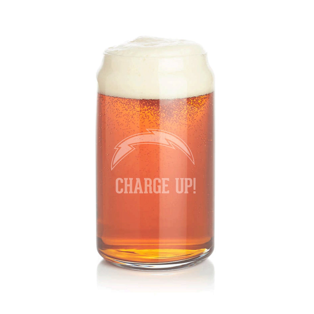LA Chargers Custom Beer Can Glassyour Textpersonalizedcharges