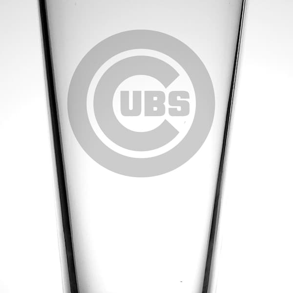 Chicago Cubs Pint Glass-Logo Only-Beer Pint-Birthday Gift-Baseball Mom Dad-Coach-Player-Sports Fan-Cubs Baseball-Cubbies-Wrigley