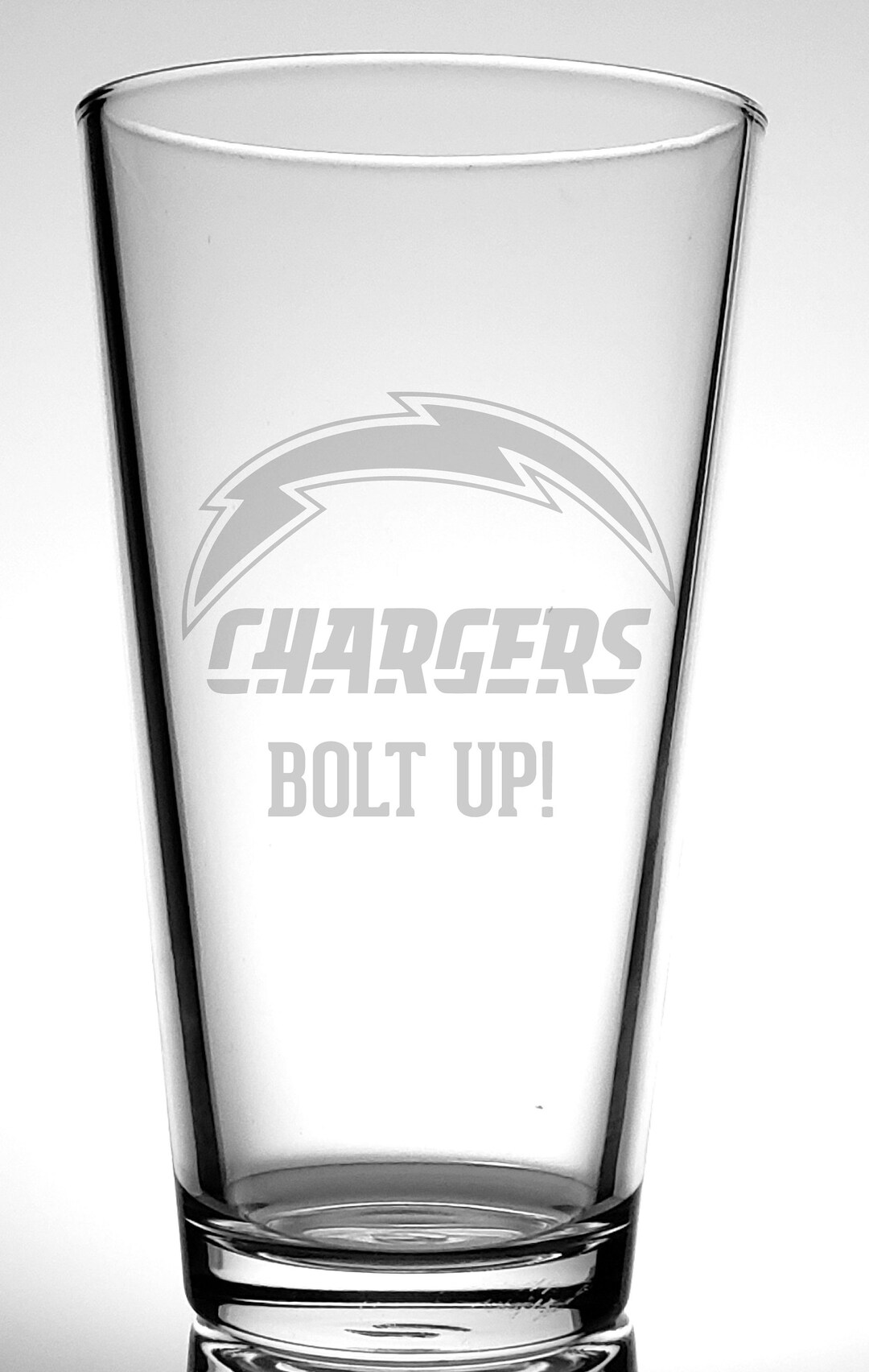 LA Chargers Custom Pint Glasspersonalized Giftlos Angeles Etsy