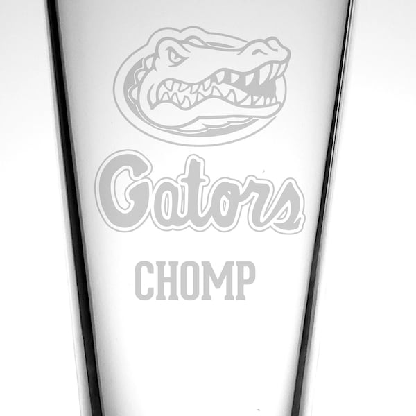University of Florida Custom Pint Glass-Gators-Personalized Gift-SEC Football-College Gift-College Sports-Cheer-Basketball-Softball