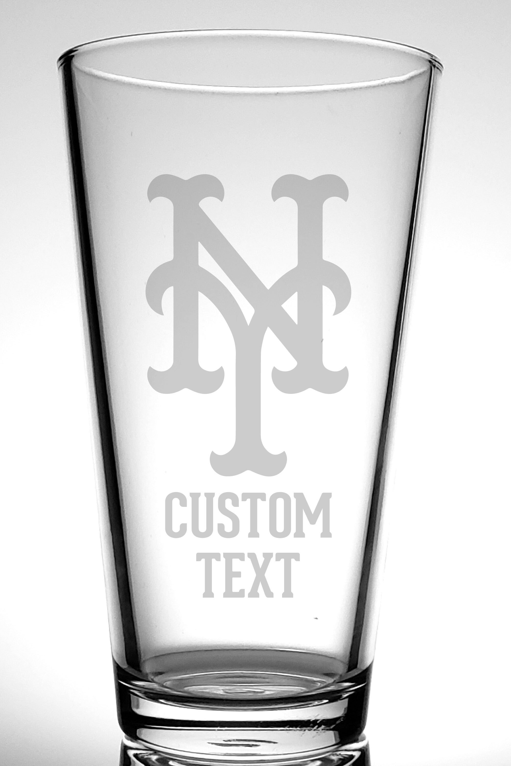 New York Mets Baseball Custom Pint Glasspersonalized Beer Etsy
