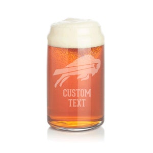 Buffalo Bills Beer Can Glass-Bills Mafia Football Fans Gift-Custom Birthday-Gift for Him-NFL-Custom text-Personalized Beer Glass