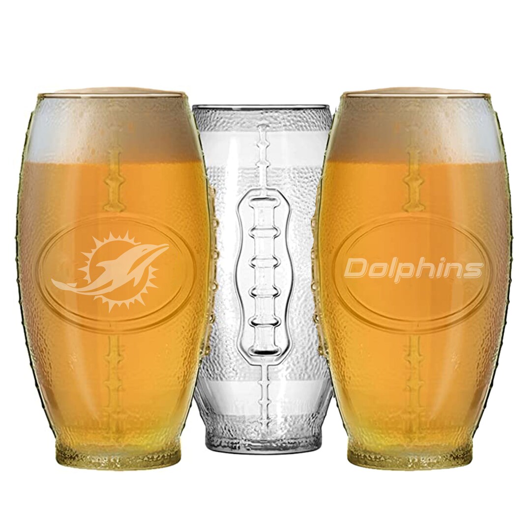 Miami Dolphins Football Glassnfl Beer Glassmiami Pintetched Pint