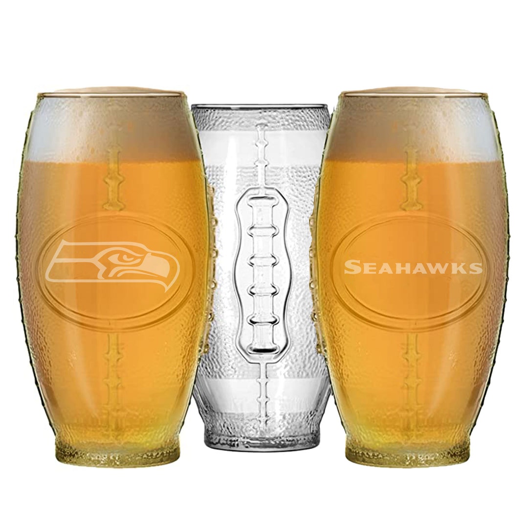 Seattle Seahawks Football Glassnfl Beer Glassseattle Pintetched Pint