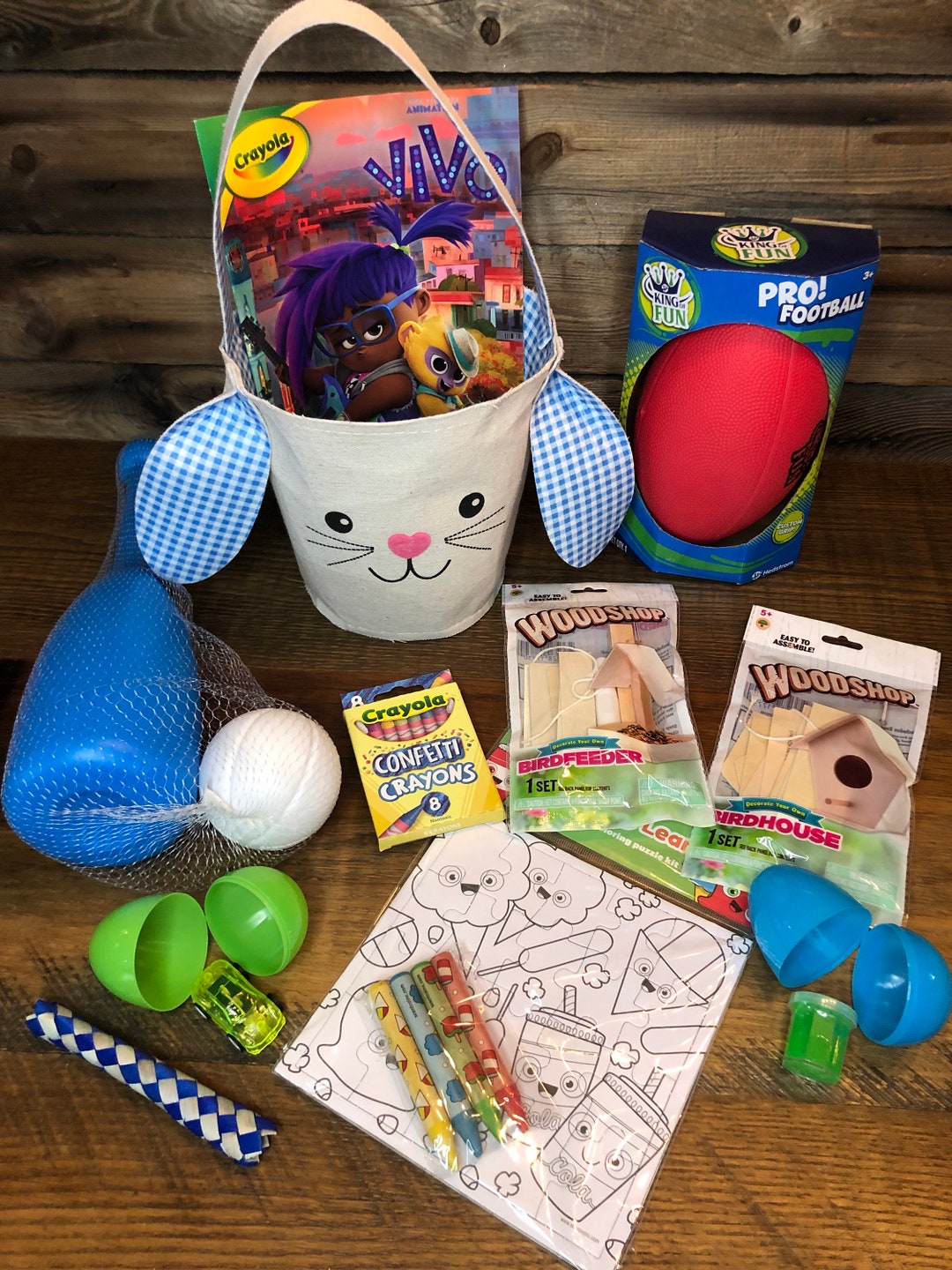 Boys Filled Personalized Sports Bunny Easter Basket Prefilled