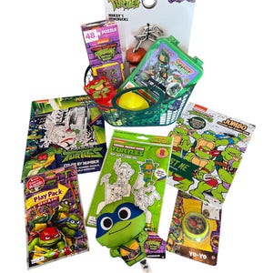 14 piece TMNT Filled Easter Basket * Prefilled Free Shipping Boys Teenage Mutant Ninja Turtles * Easter basket stuffers * Kids Easter Gift *