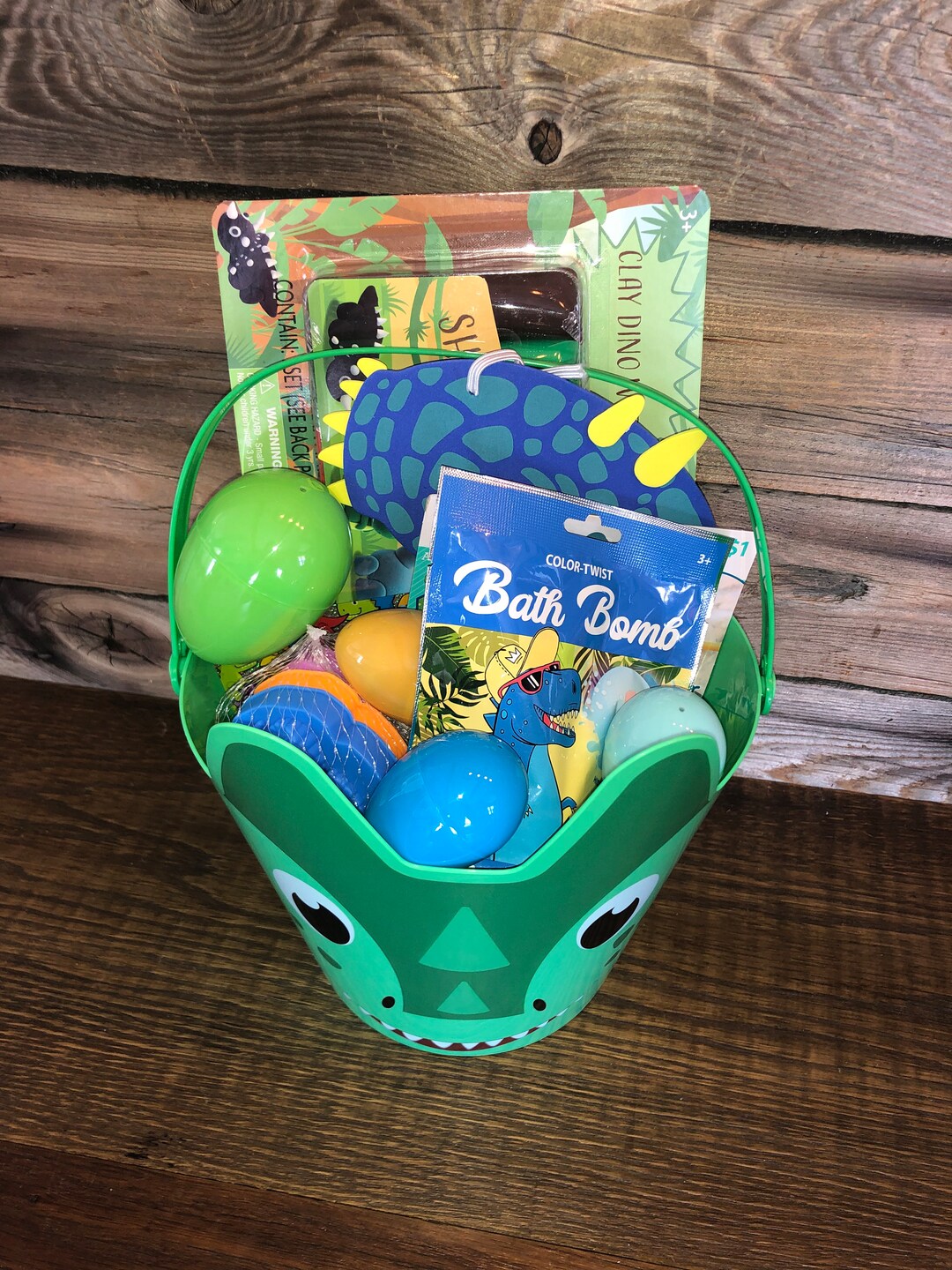 Dinosaur Prefilled Easter Basket Boys Filled Dino Basket Etsy