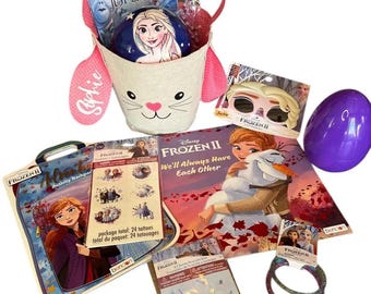 Frozen Easter Gift Basket, Prefilled Bunny Basket