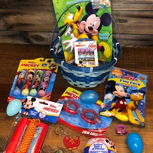 Mickey Mouse Filled Blue Easter Basket Boys Prefilled Easter Girls
