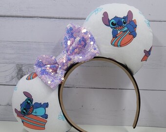 Stitch Surfboard Inspired Mouse Ears, Mickey Ears, Disney Ears