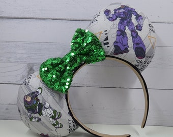 Toy Story Buzz Lightyear Inspired Mouse Ears, Disney Ears, Mickey Ears