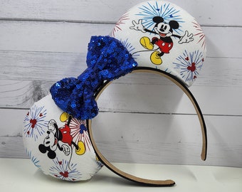 Mickey America Fireworks Inspired Mouse Ears, Mickey Ears, Disney Ears