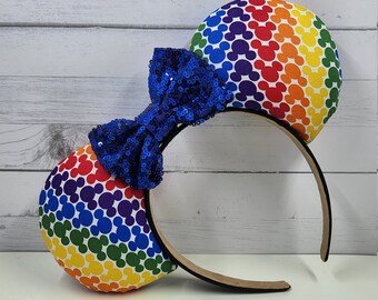 Rainbow Mickey Head Inspired Mouse Ears, Mickey Ears, Disney Ears