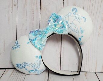 Cinderella Inspired Mouse Ears, Mickey Ears, Disney Ears