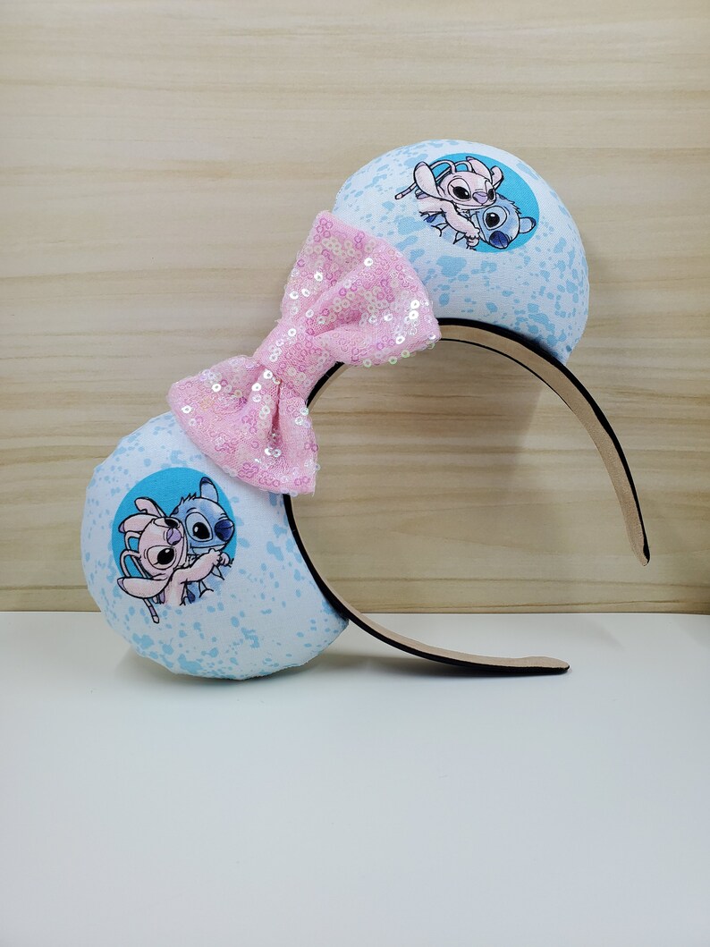 Stitch and Angel Cuddles Disney Ears Mouse Ears Mickey Ears Etsy