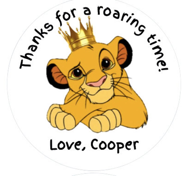 Lion King Thank You Stickers Etsy