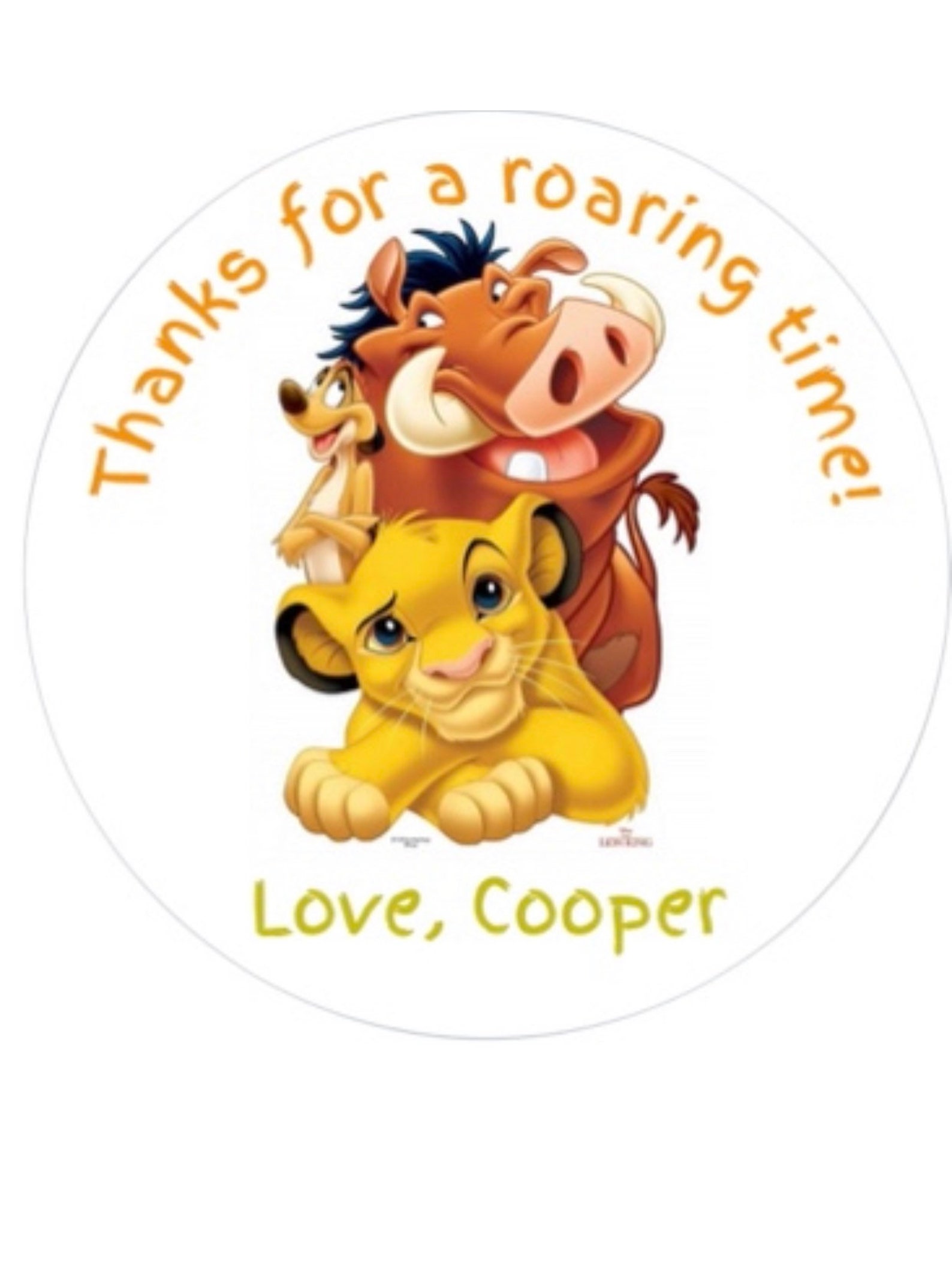 Lion King Thank You Stickers Etsy
