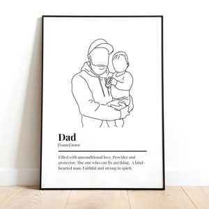 DIGITAL | Christmas gift for Dad - Custom Minimal Line Drawing, Father's day digital, Father, Gift for Father, personalized christmas gifts