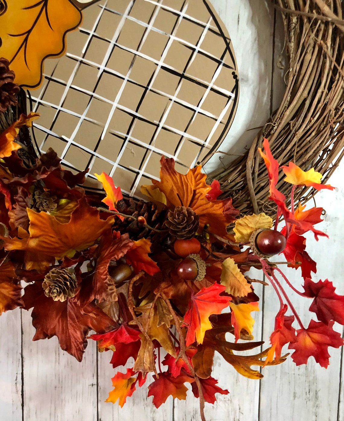 Couronne D'automne – Artisanale – Couleurs Orange – Fabriquée En Suisse