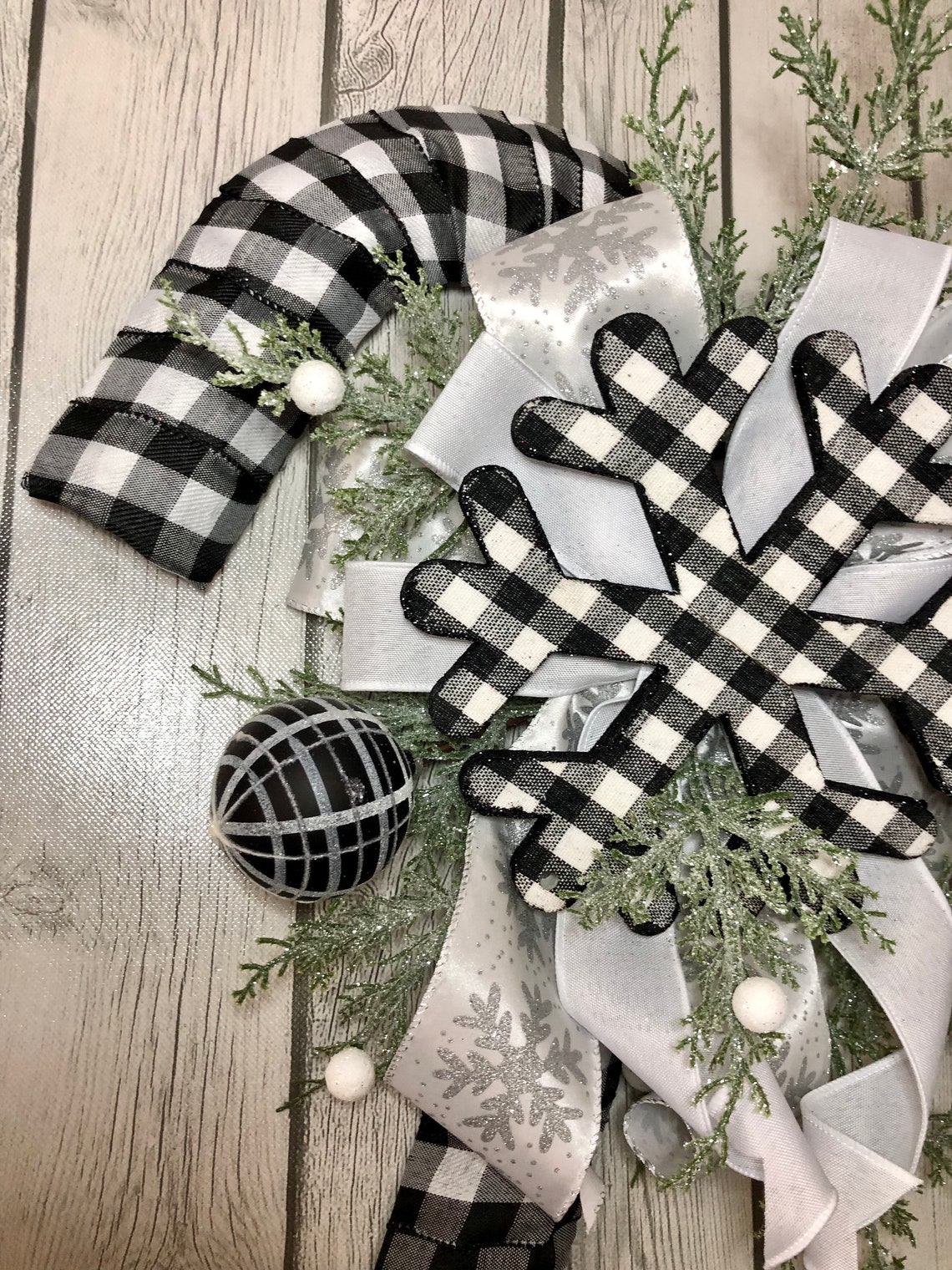 Candy Cane wall Decor Buffalo Plaid Decor Candy Cane Etsy