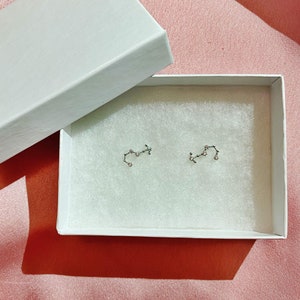 Pendientes de la constelación de Escorpio: minimalistas, de plata 925, regalo de Navidad