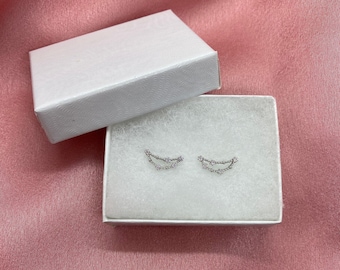Capricorn Constellation Earrings: Minimalist 925 Silver Cubic Zirconia Studs Christmas Gift