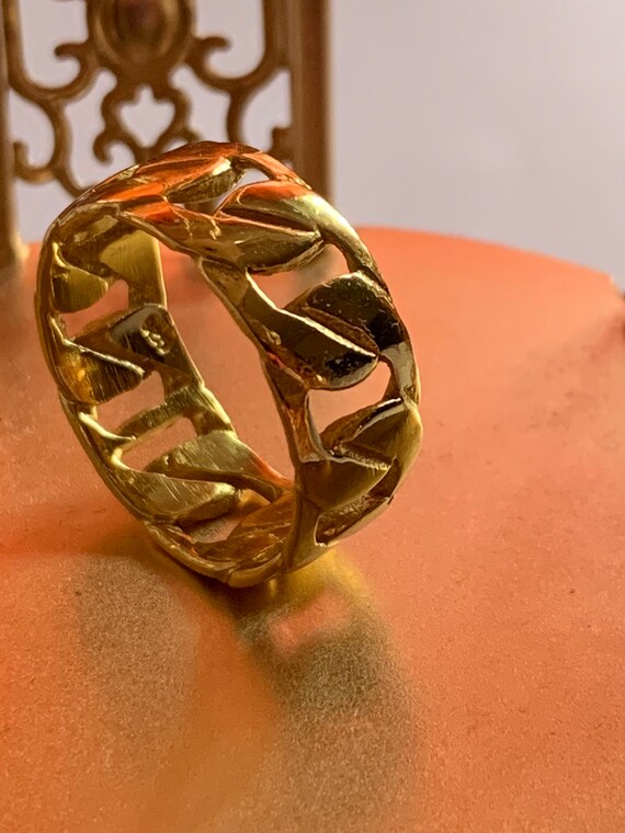 Chain Ring Plated With 1 Micron of 14K Gold Over 9