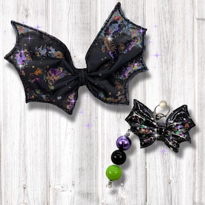 4x4 and 5x7  In The Hoop Fillable Confetti, Shaker Bat Bow and Keychain Design File.