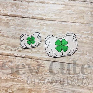 2 and 3 inch Embroidery Feltie Digital File Lucky Mouse Hands