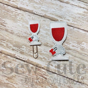2 and 3 inch Embroidery Feltie Digital File Miss Mouse Wine