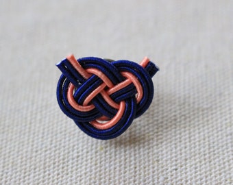 Lapel Pin woman,Wedding Boutonniere Gift Under 20,Groomsmen Lapel,Blue Awaji Pin Lapel Pin Men,Mizuhiki Knot Pin