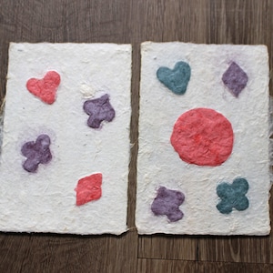2 arkusze papieru Washi, komplet kartek, papier czerpany, rozmiar pocztówki, papier do kostek, papier naturalny, karta do gry