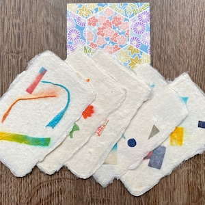 5 feuilles de Papey Card-5, carte de sélection japonaise patten, papier washi, papier fait main, carte d’anniversaire,Papier respectueux de l’environnement, papier naturel,Chiyogami