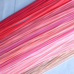 Mizuhiki Pink+purple colors, Paper strings, mizuhiki 9colors×5=45strings, japanese cord, rayon wrap image 2
