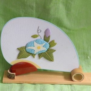 Ventilador de papel, ventilador de flores japonés, ventiladores botánicos, ventilador de flores, ventilador de flores de papel Washi, ventilador de flores de arte, con soporte de bambú