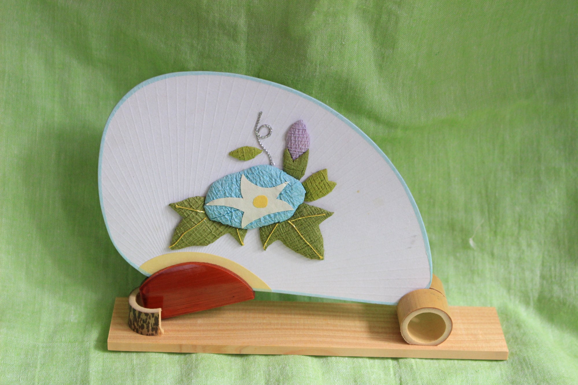 Ventilateur en papier, ventilateur de fleurs japonaises, ventilateurs botaniques, ventilateur de fleurs, ventilateur de fleurs en papier Washi, fan de