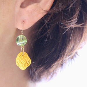 Kit for Mizuhiki knot Accessory (English) ,For beginners how to make kit, 10 Colors,  mizuhiki canola flower knot ,earrings