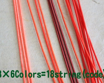 May include: Eighteen strands of cord in six different shades of red, orange, and pink. 3 x 6 Colors = 18 String (code)